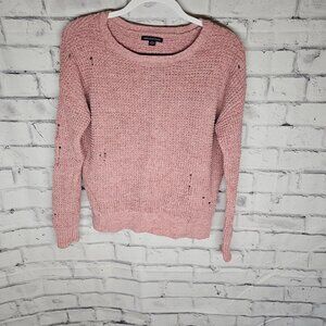Pink Tattered Look Sweater